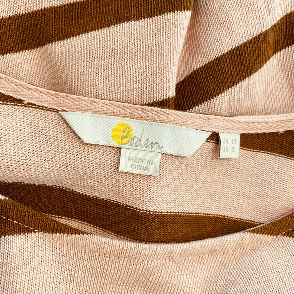 Boden top size 12 pink and brown stripes - Picture 2 of 7